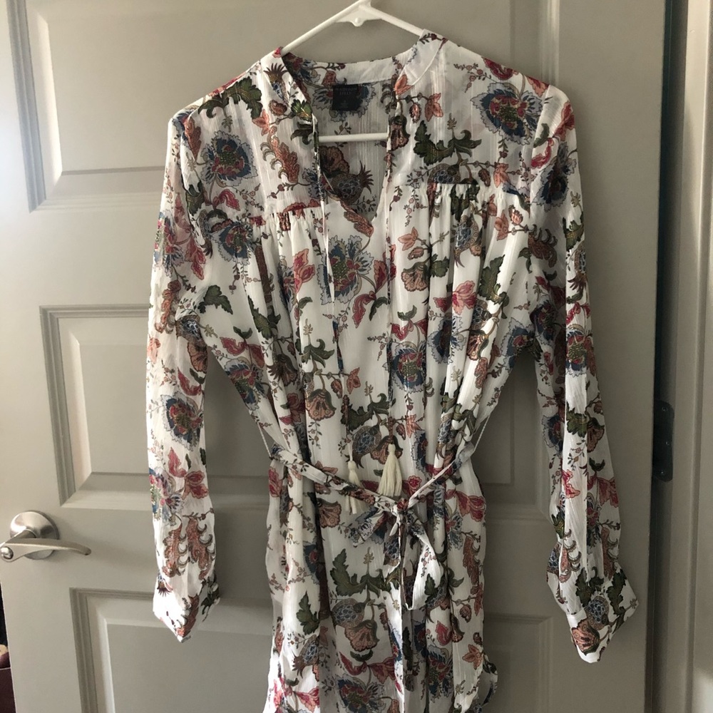 Floral sheer tunic